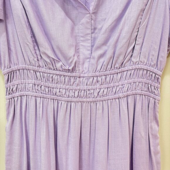 Biltmore Purple Maxi Dress sz S Linen Tiered Boho Cottagecore Romantic Pastel - Picture 6 of 14